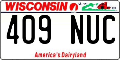 WI license plate 409NUC