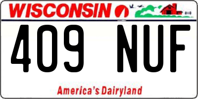 WI license plate 409NUF