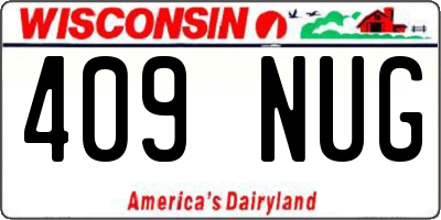 WI license plate 409NUG