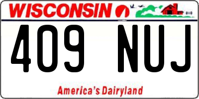 WI license plate 409NUJ