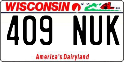 WI license plate 409NUK