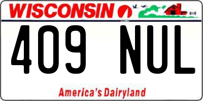 WI license plate 409NUL