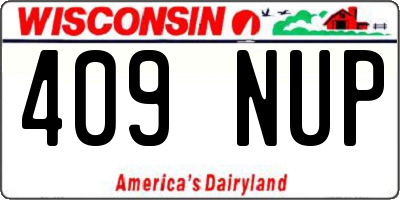 WI license plate 409NUP