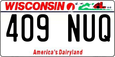 WI license plate 409NUQ