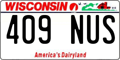 WI license plate 409NUS