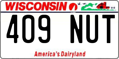 WI license plate 409NUT