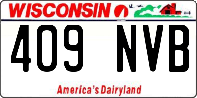 WI license plate 409NVB
