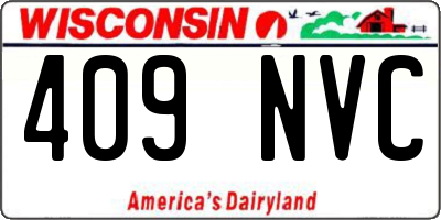 WI license plate 409NVC