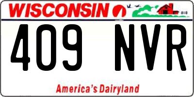WI license plate 409NVR