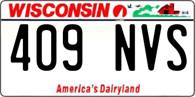 WI license plate 409NVS