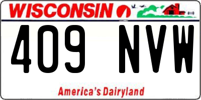 WI license plate 409NVW