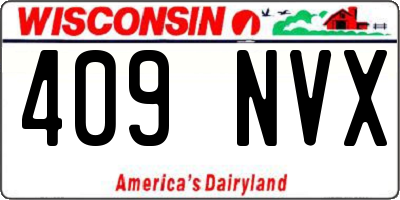 WI license plate 409NVX
