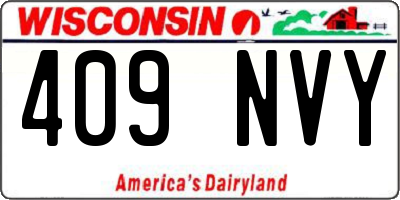 WI license plate 409NVY