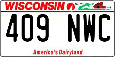 WI license plate 409NWC