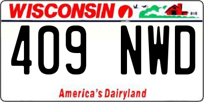 WI license plate 409NWD