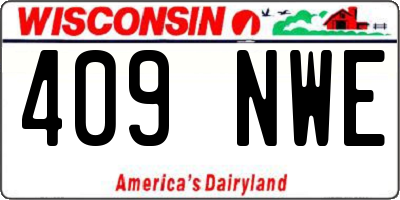 WI license plate 409NWE