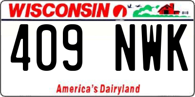 WI license plate 409NWK
