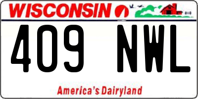 WI license plate 409NWL