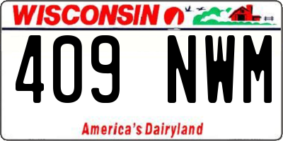 WI license plate 409NWM