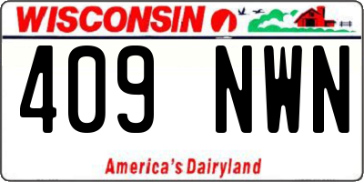 WI license plate 409NWN