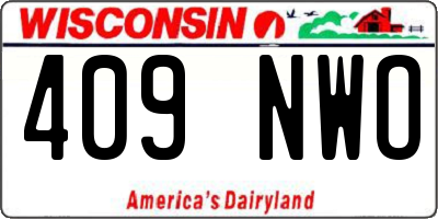 WI license plate 409NWO