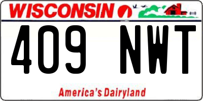 WI license plate 409NWT