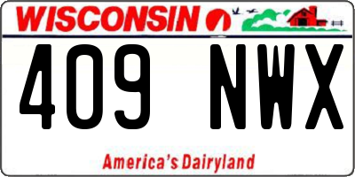 WI license plate 409NWX