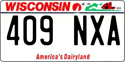 WI license plate 409NXA