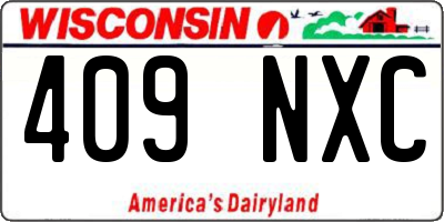 WI license plate 409NXC