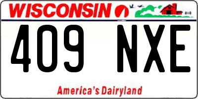 WI license plate 409NXE