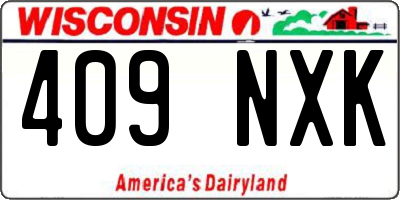 WI license plate 409NXK