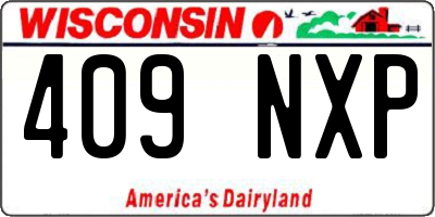 WI license plate 409NXP