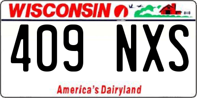 WI license plate 409NXS