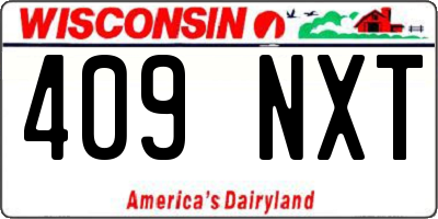 WI license plate 409NXT