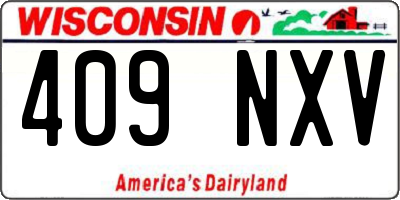 WI license plate 409NXV