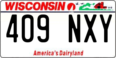 WI license plate 409NXY