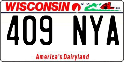 WI license plate 409NYA