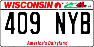 WI license plate 409NYB
