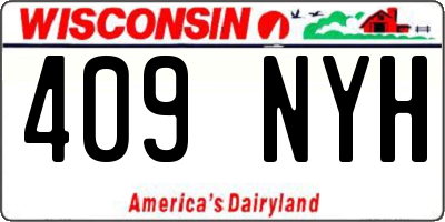 WI license plate 409NYH