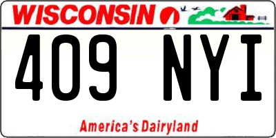 WI license plate 409NYI