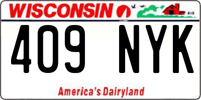 WI license plate 409NYK