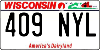 WI license plate 409NYL