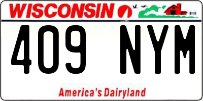 WI license plate 409NYM