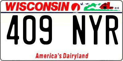WI license plate 409NYR