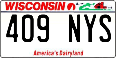 WI license plate 409NYS