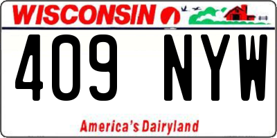 WI license plate 409NYW