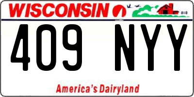WI license plate 409NYY