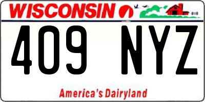 WI license plate 409NYZ