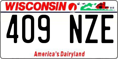 WI license plate 409NZE