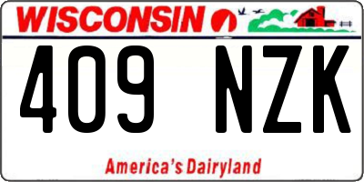 WI license plate 409NZK